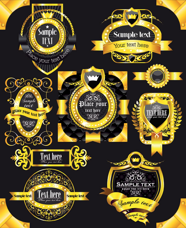 free vector Gorgeous gold label vector